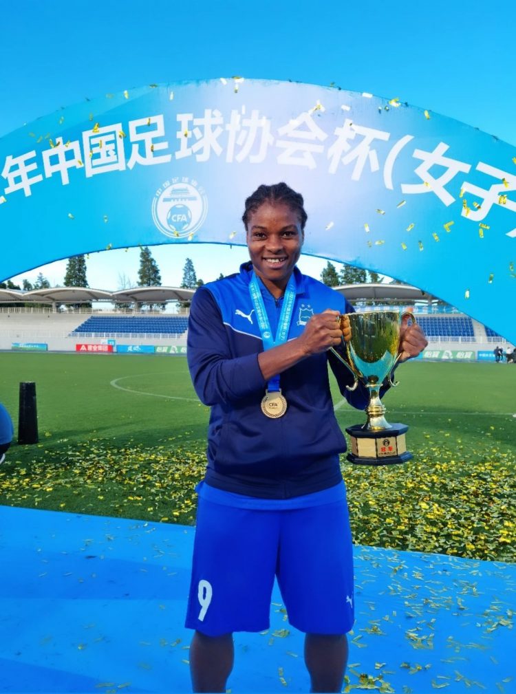 Super Falcons striker elated with FA Cup triumph in China