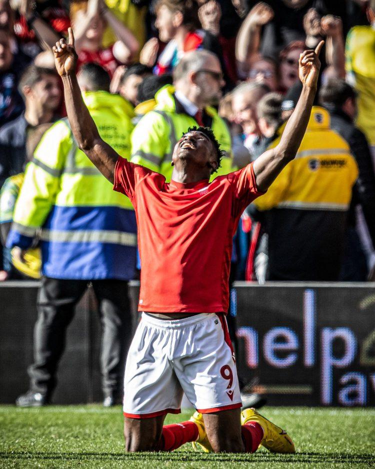 “I was looking forward to playing them”- Awoniyi basking in euphoria of Nottingham Forest’s victory over Liverpool