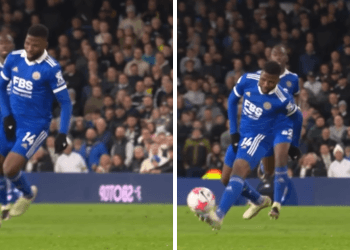 James Maddison and Awoniyi applaud Iheanacho’s performance for the foxes against Aston Villa