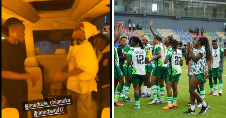 “Zazu”- Super Falcons players Nnadozie and Gift Monday vibe with Portable’s trending lines 