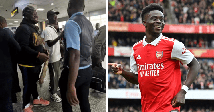 Watch: Arsenal star Bukayo Saka pays visit to Lagos, rekindling Nigerian roots