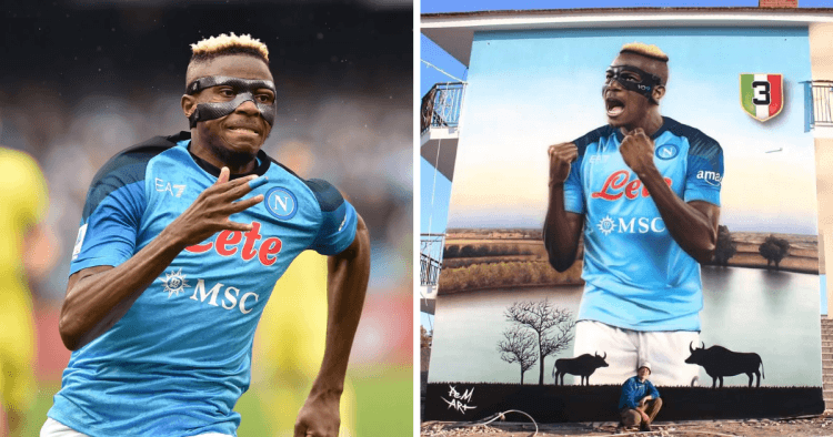 Watch: Chelsea and Manchester United target Victor Osimhen visits mural painted in his honour in Napoli