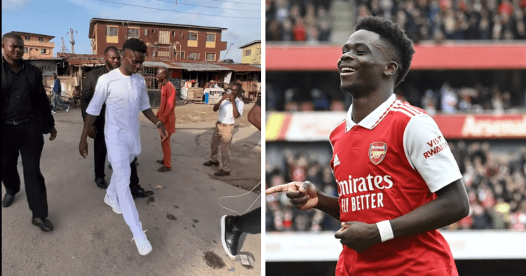 Watch: Arsenal star Bukayo Saka sends message to Nigerians