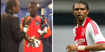 Watch: Throwback to Super Eagles icon Kanu ‘passing knowledge’ to Uzoho during World Cup