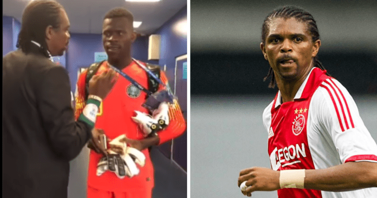 Watch: Throwback to Super Eagles icon Kanu ‘passing knowledge’ to Uzoho during World Cup