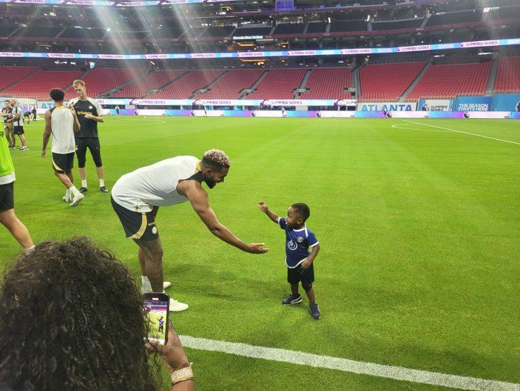 Two-year-old Tobenna Uchendu showcases football skills on American Tamron Hall Show