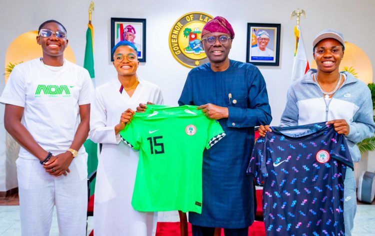 PICTURES: Gov. Sanwo-Olu hosts Super Falcons stars in Lagos after strong World Cup performance