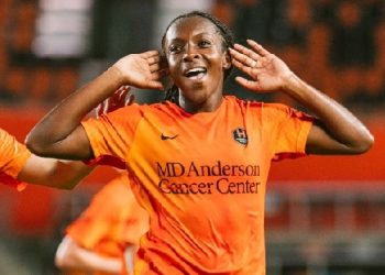 Super Falcons’ Alozie reacts after seeing Red in Houston’s NWSL loss to San Diego