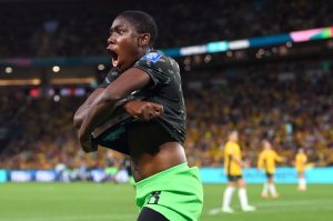 Photo: What did Super Falcons’ Oshoala wear on her wrist during WAFCON opener?