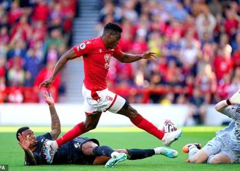 EPL: Taiwo Awoniyi’s boss gives mixed verdict after Forest’s loss to Man City