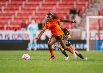 Super Falcons’ Alozie reacts after seeing Red in Houston’s NWSL loss to San Diego