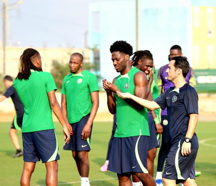 PICTURES: Iheanacho, Osimhen ready as Super Eagles step up training for Cameroon