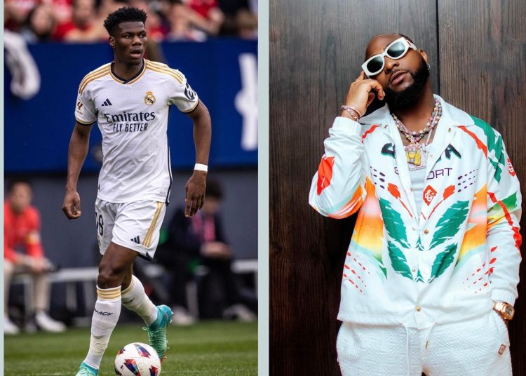 Watch: Real Madrid star Aurelien Tchouameni chats deep with ‘feel’ crooner Davido