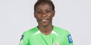 Watch: Super Falcons’ Chiamaka Nnadozie leads ecstatic fans in rendition of the national anthem following Olympics qualification