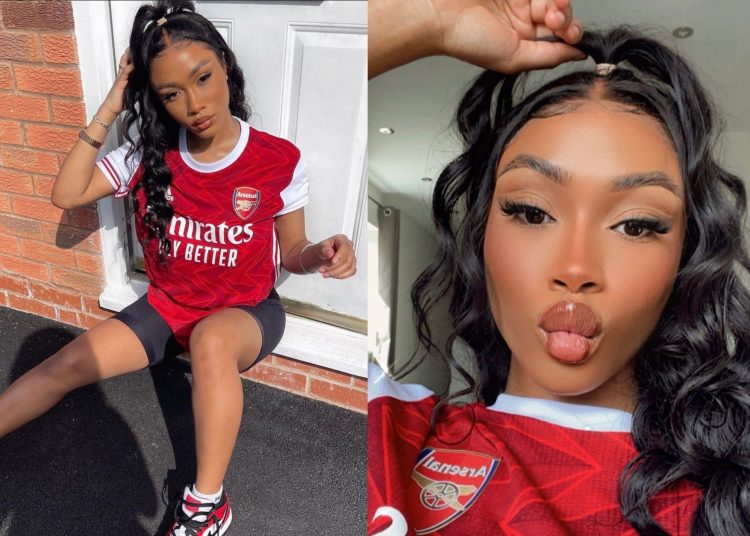 Photos: Bukayo Saka’s girlfriend Tolami Benson in Germany to support Arsenal in Champions League quarter-final