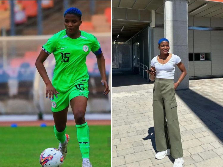 Watch: “I no fit argue” – Super Falcons Ajibade learns reinstated national anthem