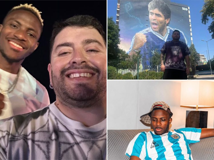 Photos: Victor Osimhen hangs out with Diego Maradona Junior at teammate Zielinski’s birthday party