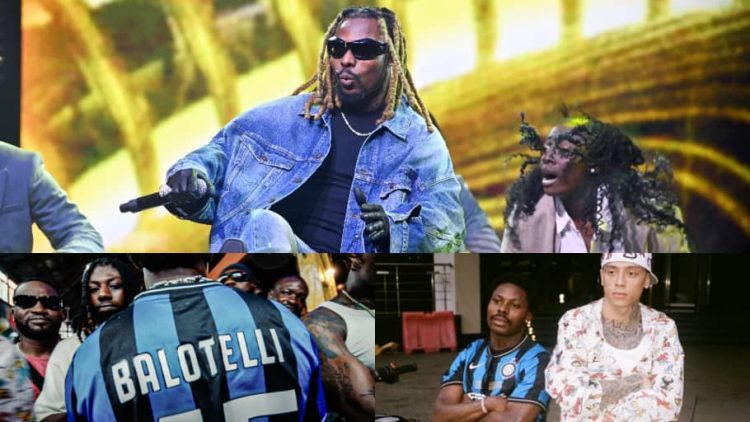 Photos: Nigeria Afrobeats star Asake rocks retro Balotelli jersey in new music video with UK rapper