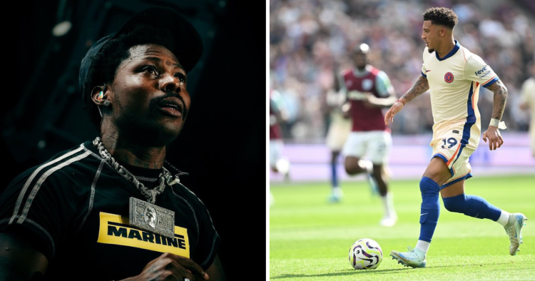 Watch: Sancho rushes out of Chelsea camp after West Ham victory to catch Asake’s O2 Arena concert