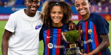 Oshoala celebrates Barcelona after claiming first title in four years