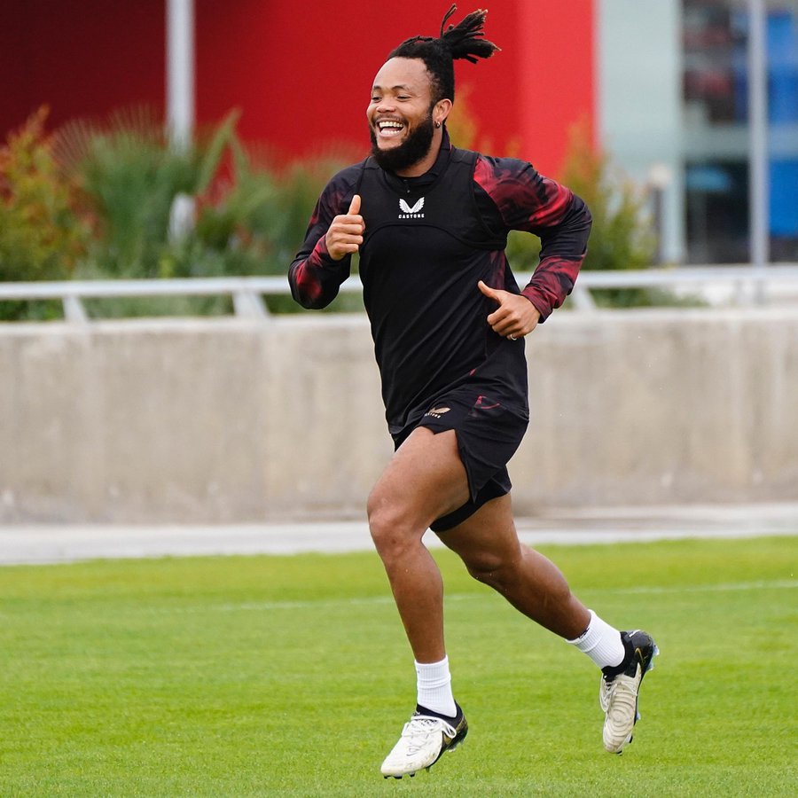 Chidera Ejuke returns to light training at Sevilla.Photo credit: Web