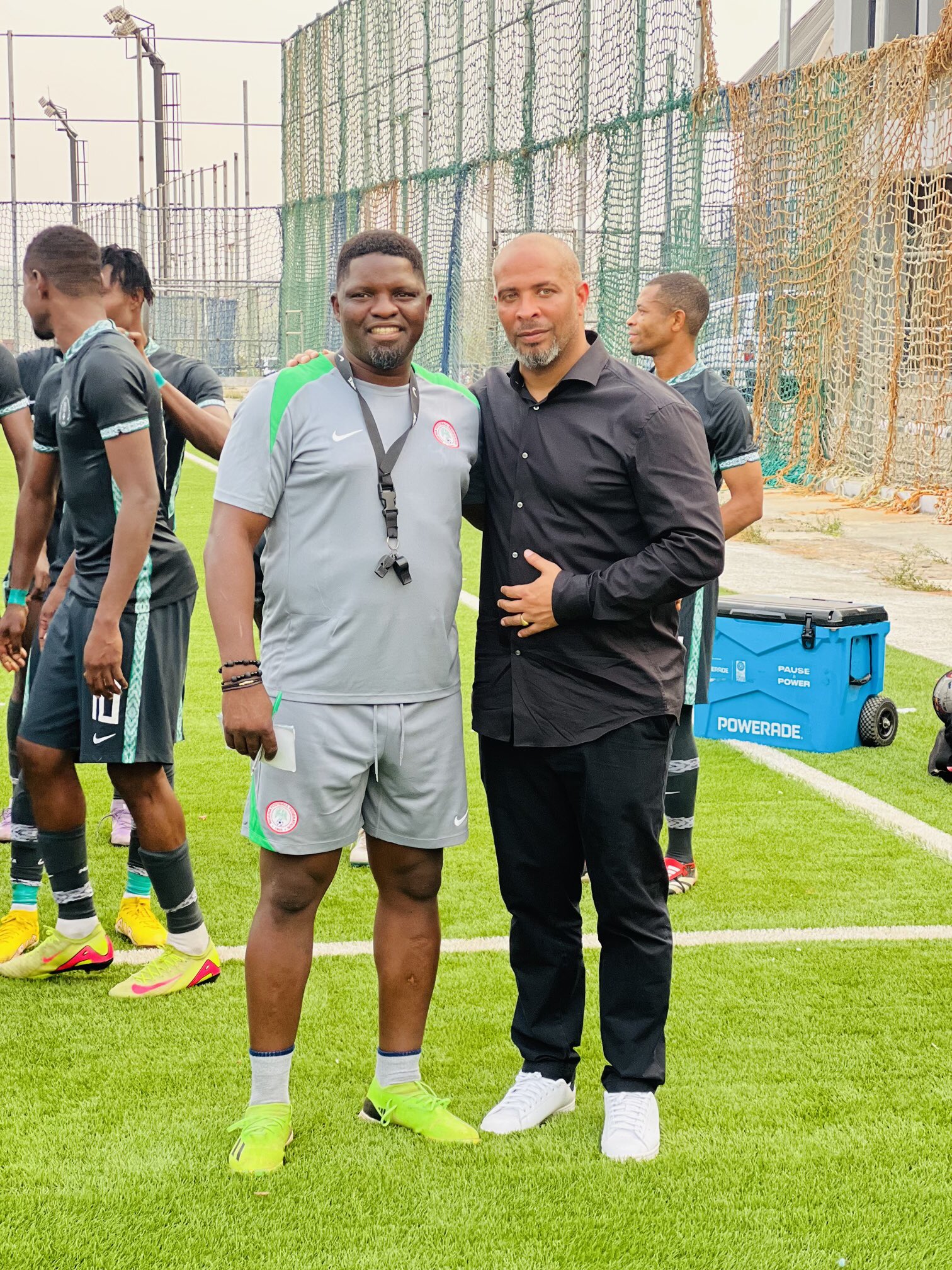 Eric Chelle meeting with Super Eagles B coaches