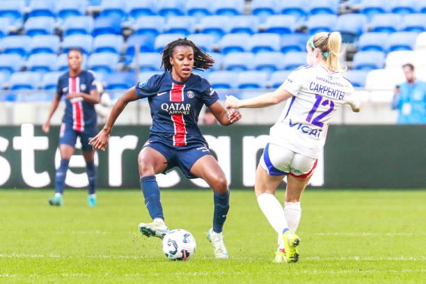 Super Falcons star Jennifer Echegini in action for PSG. Photo Credit X 