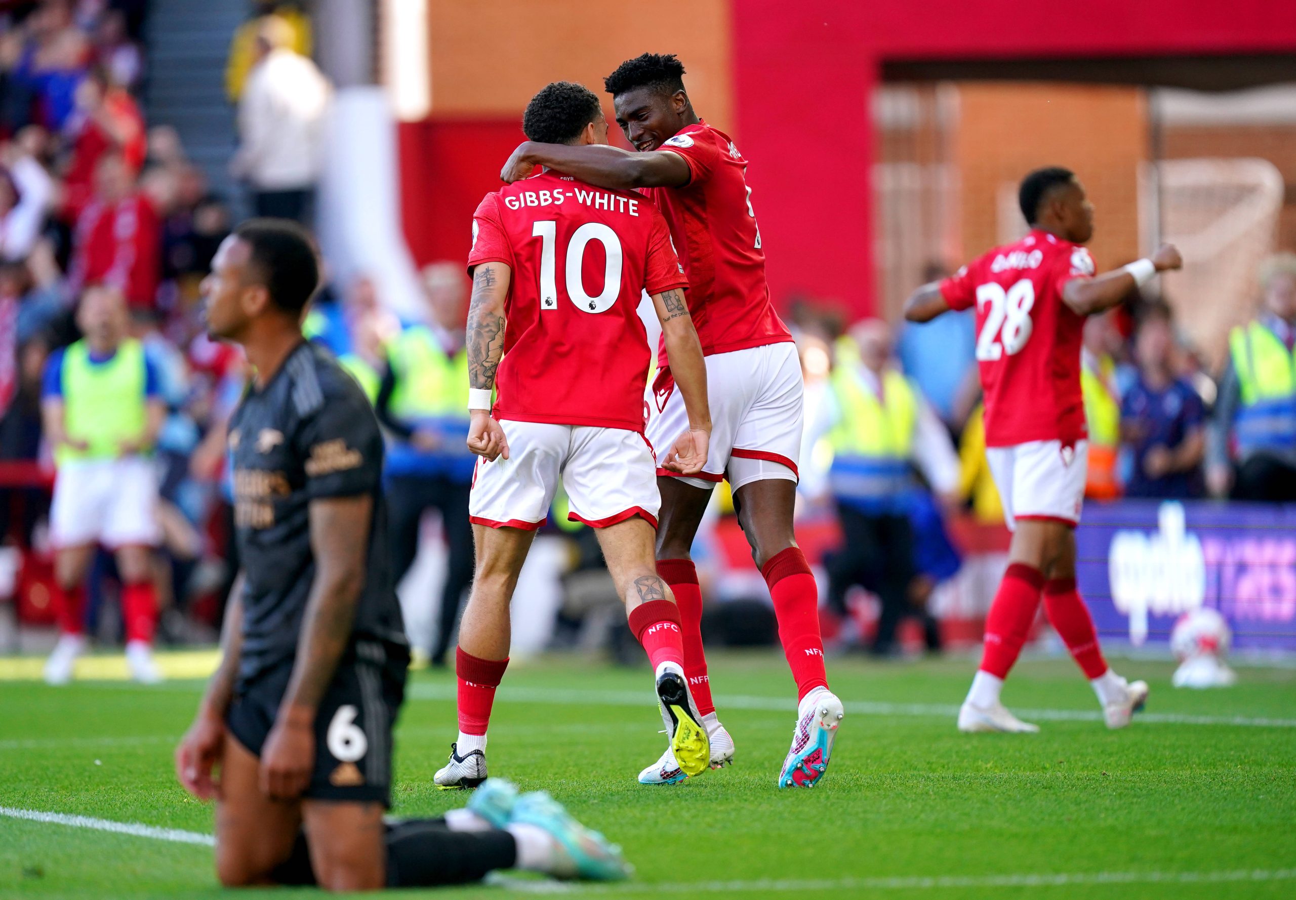 Taiwo Awoniyi and Morgan Gibbs-White 