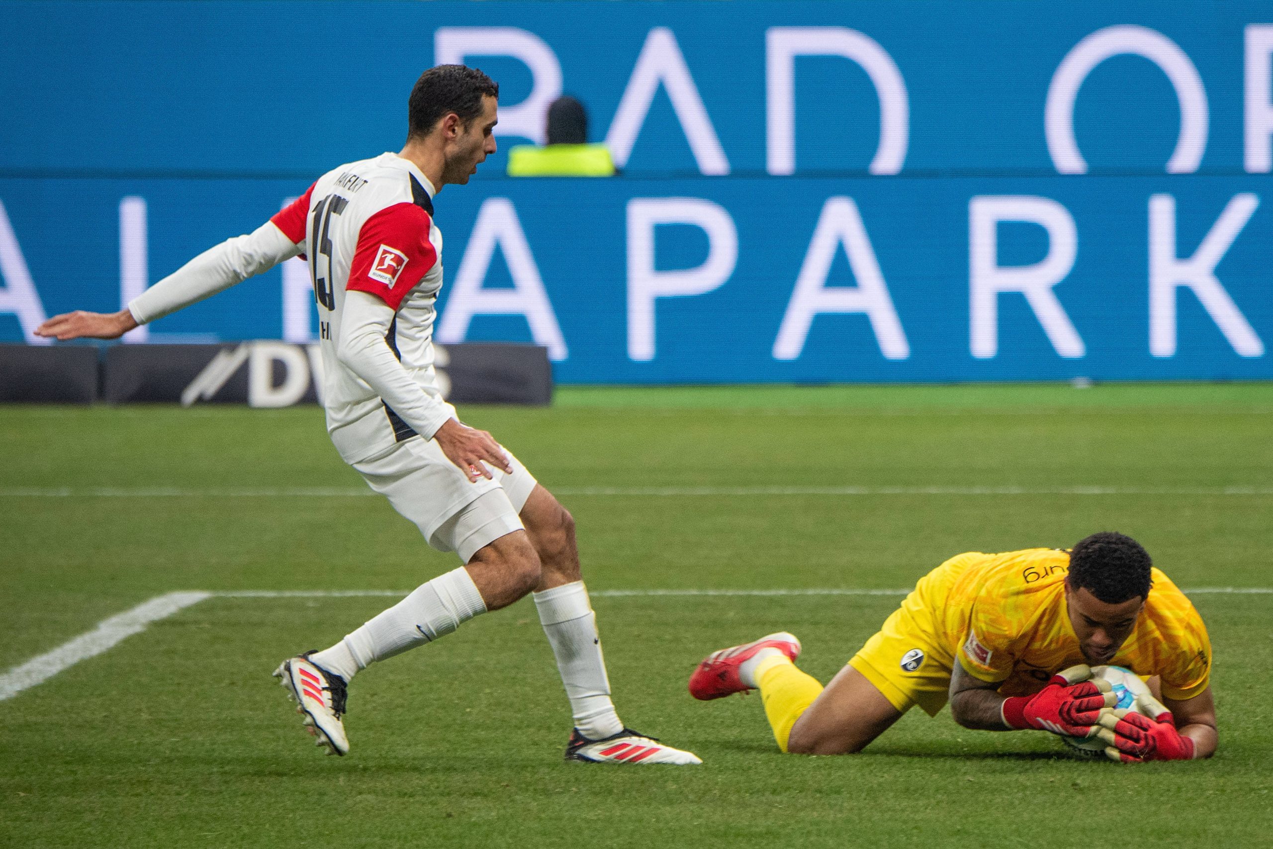 Freiburg goalkeeper Noah Atubolu 