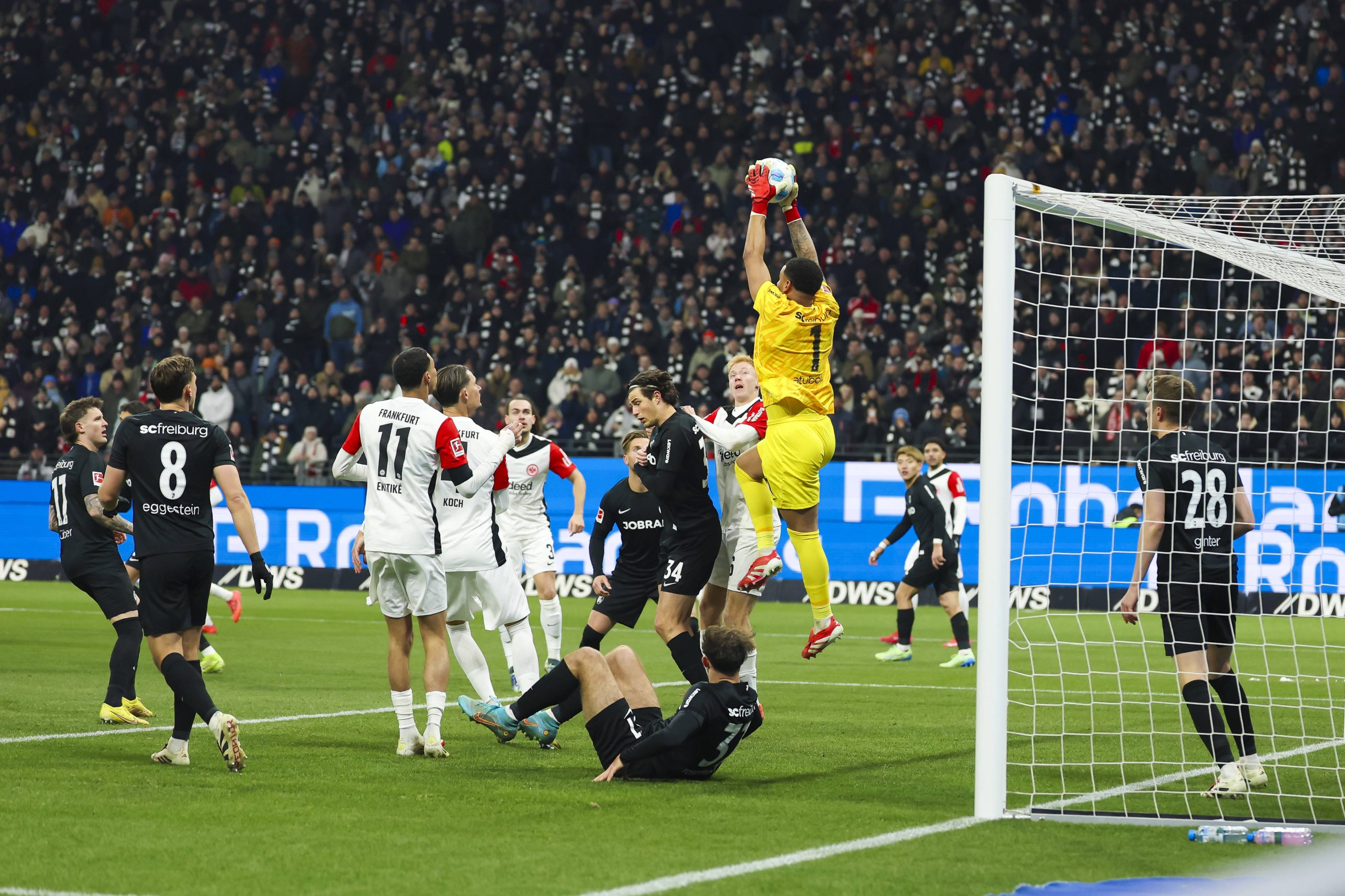 Freiburg goalkeeper Noah Atubolu 