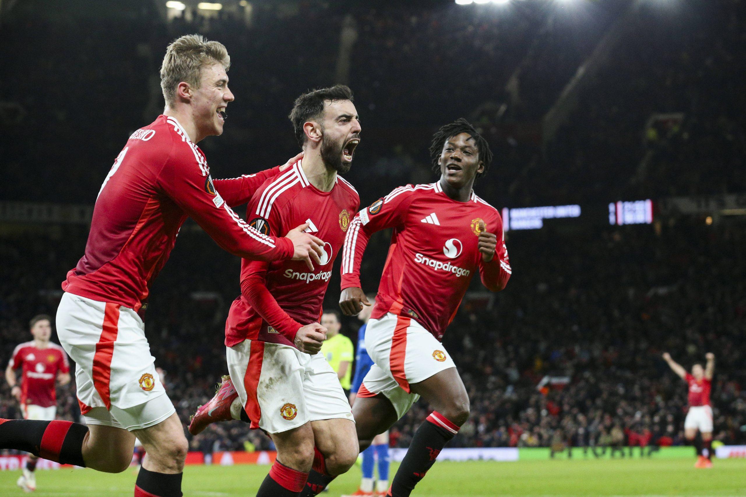 Bruno Fernandes after scoring against Rangers