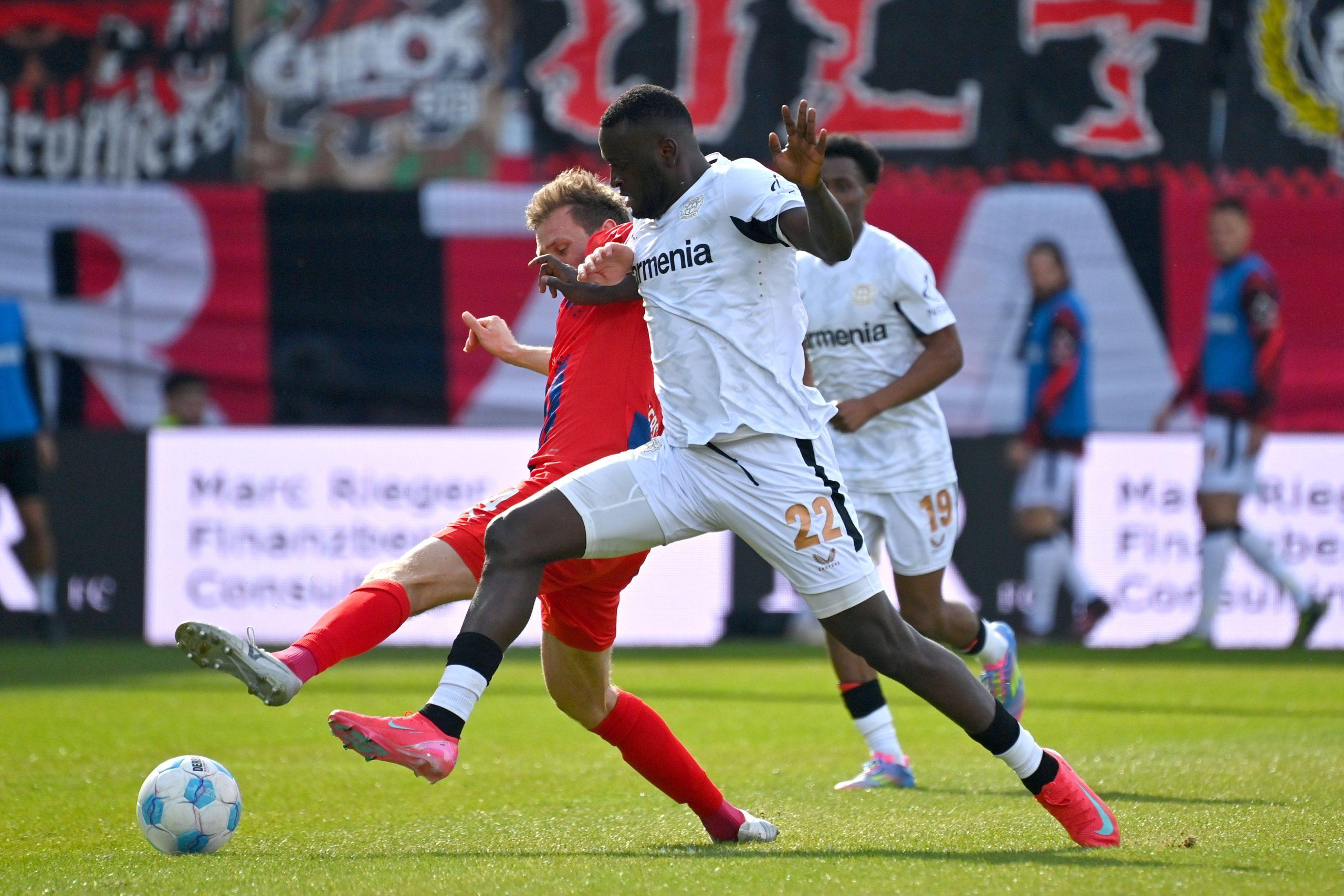 Victor Boniface in action for Bayer 04 Leverkusen
