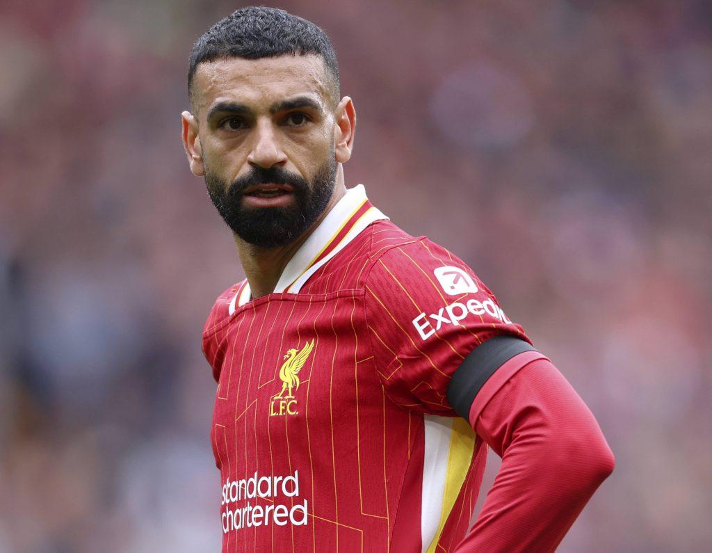 Mohamed Salah in action during the Premier League match between Liverpool FC and West Ham United