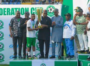WATCH: Kwara United stage wacky, tacky trophy parade after President’s FA Cup success