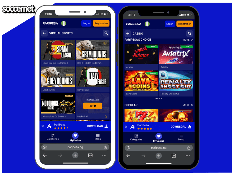 Paripesa virtual sports and casino betting