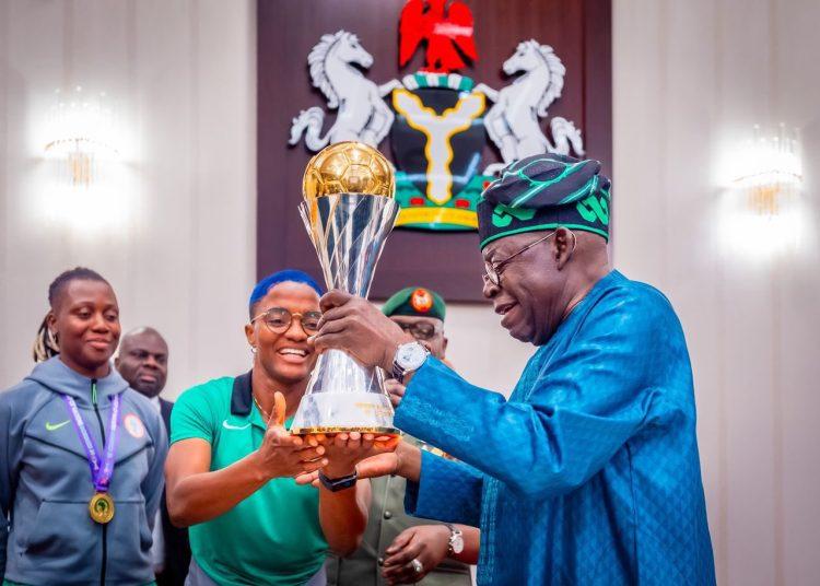 Super Falcons with President Bola Tinubu