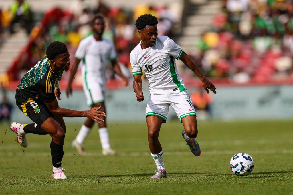 Richard King and Nathan Tella during the Unity Cup Final Super Eagles vs Jamaica