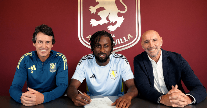 Aston Villa new signing Evann Guessand 