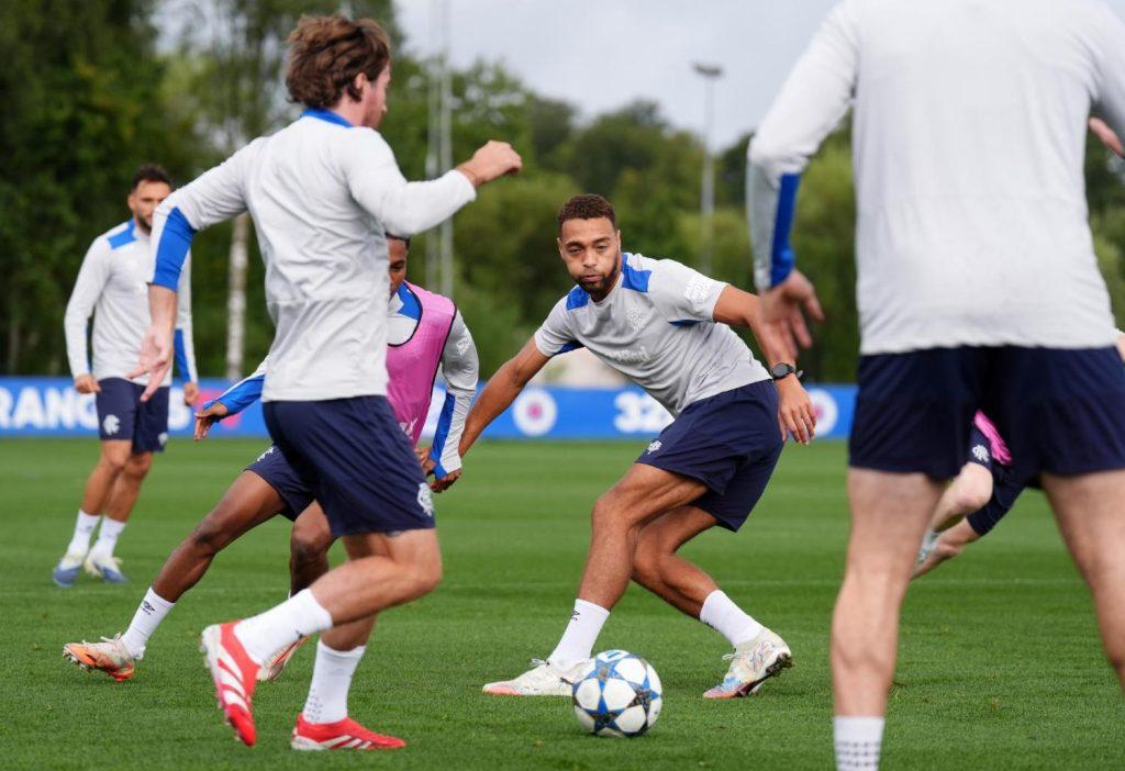 Cyriel Dessers pictured in Rangers training