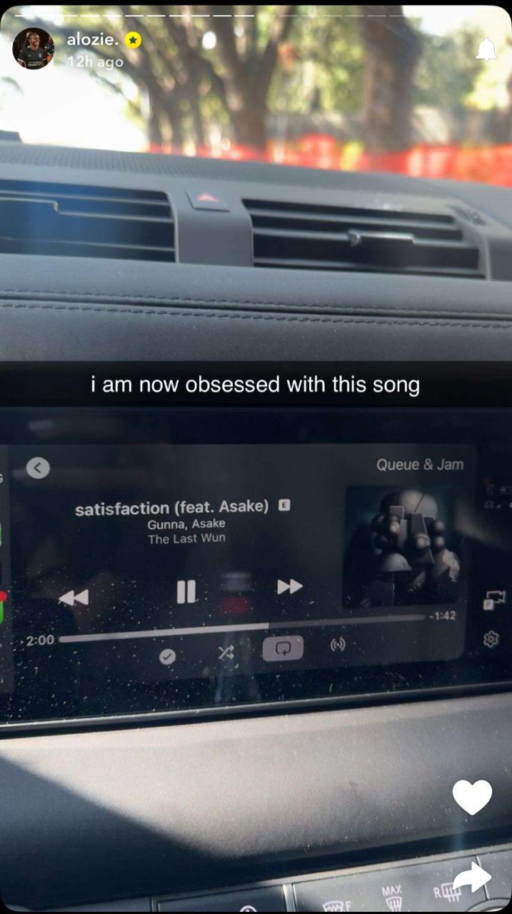 Michelle Alozie love on Gunna ft Asake's song