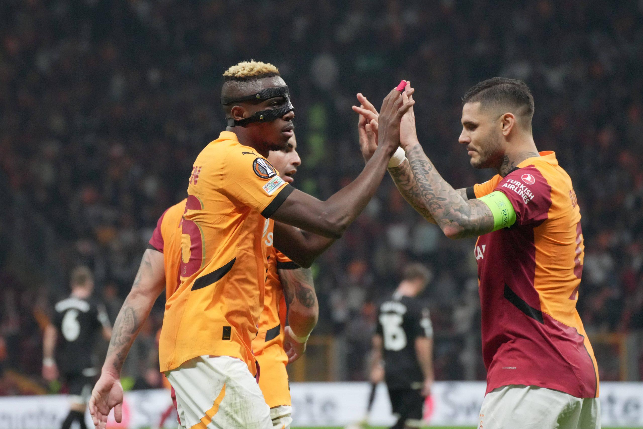 Victor Osimhen and Mauro Icardi of Galatasaray