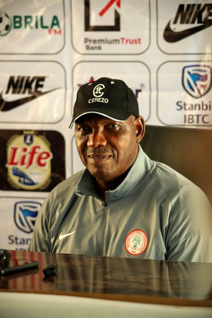 Augustine Eguavoen during the Men's 2025 AFCON qualifier match between Nigeria and Rwanda at Godwill Akpabio Stadium on November