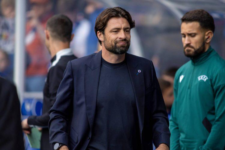 Rangers boss Russell Martin reacts to Cyriel Dessers’ injury