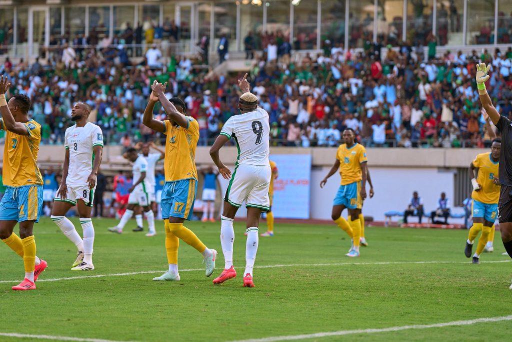 Victor Osimhen in action for the Super Eagles of Nigeria against Rwanda
