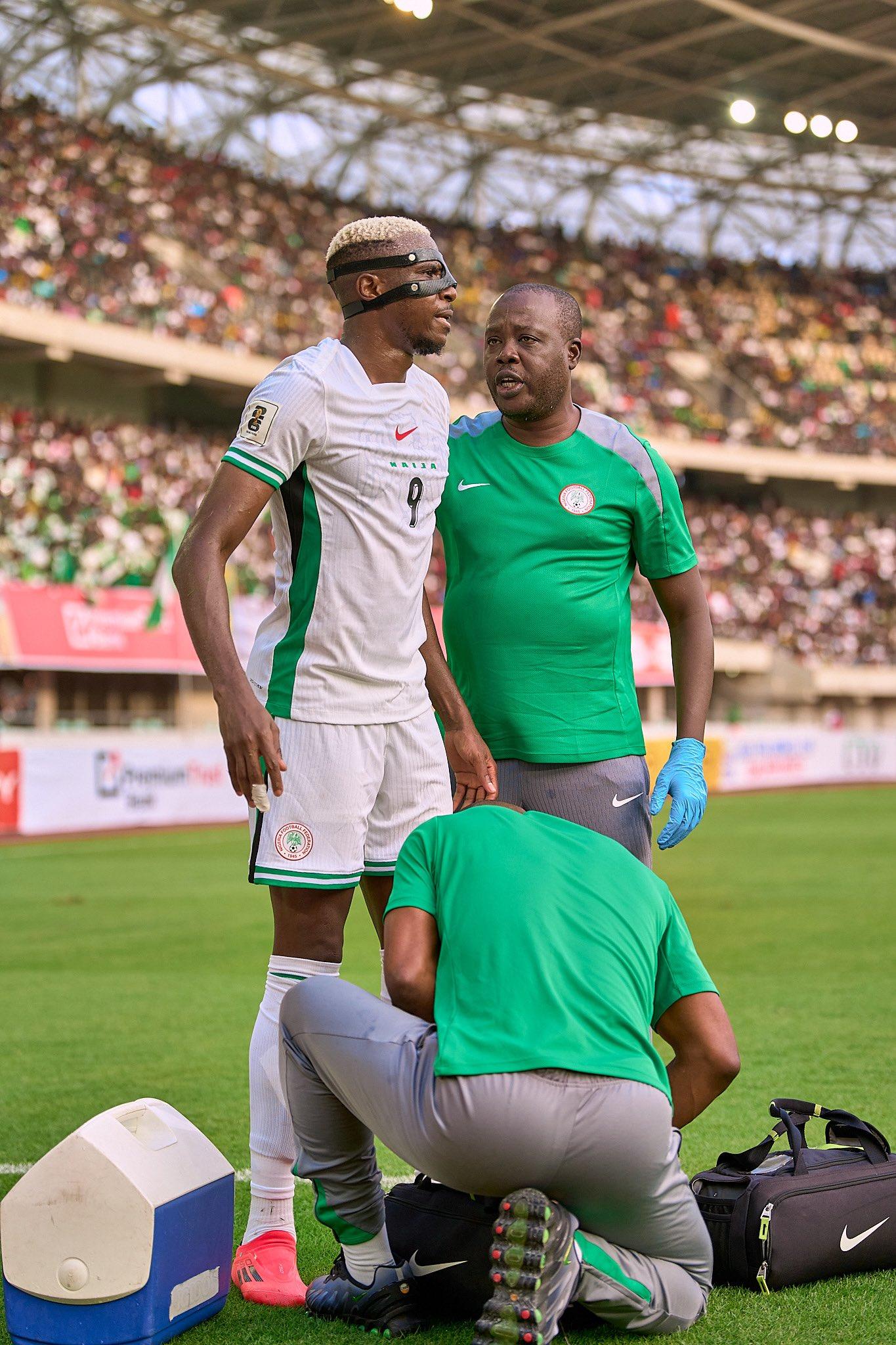 Victor Osimhen in action for the Super Eagles of Nigeria against Rwanda