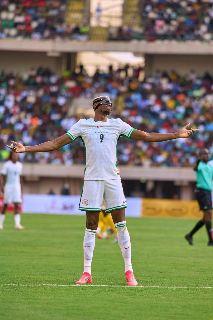 Victor Osimhen in action for the Super Eagles of Nigeria against Rwanda
