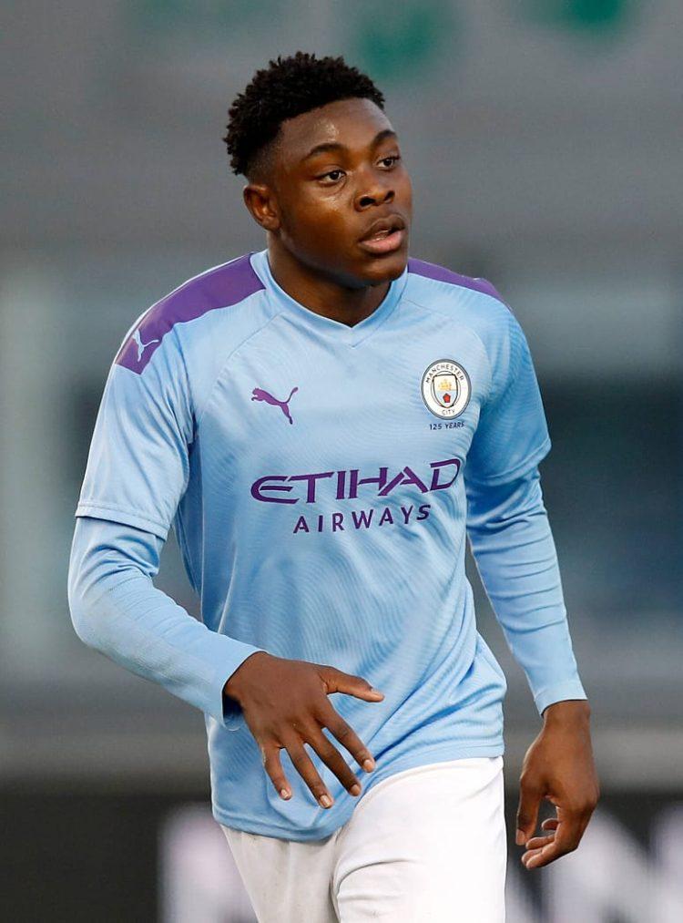 Fisayo Dele-Bashiru in Manchester City colours