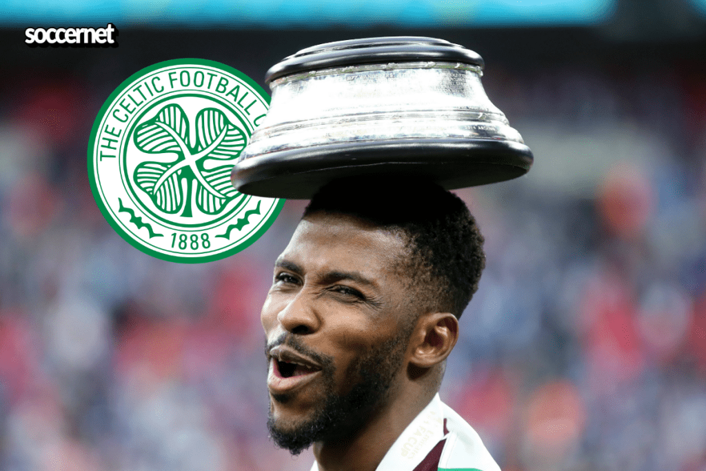 Kelechi Iheanacho with the FA Cup for Leicester City now joins Celtic