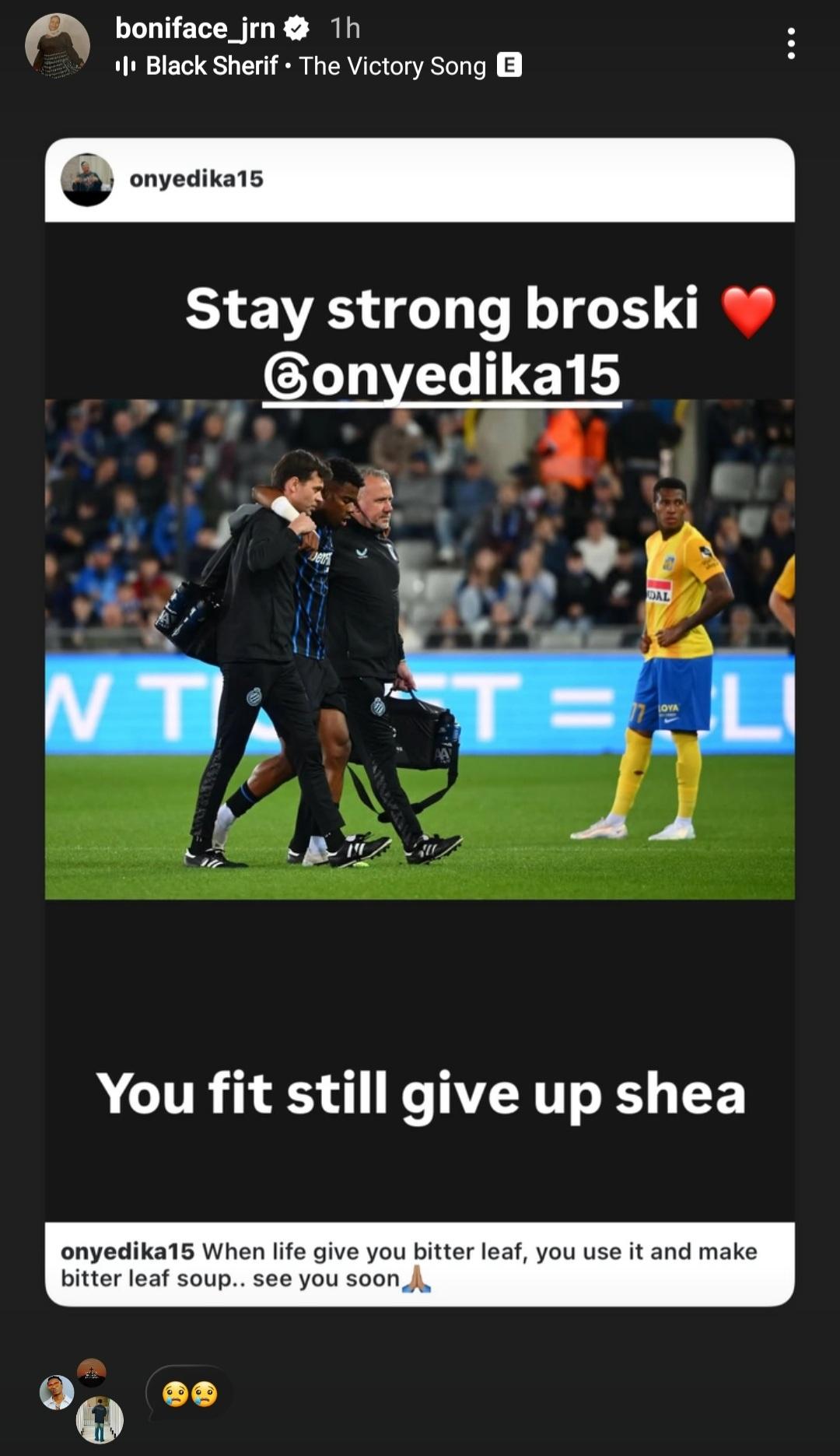 Victor Boniface sends strength to Raphael Onyedika