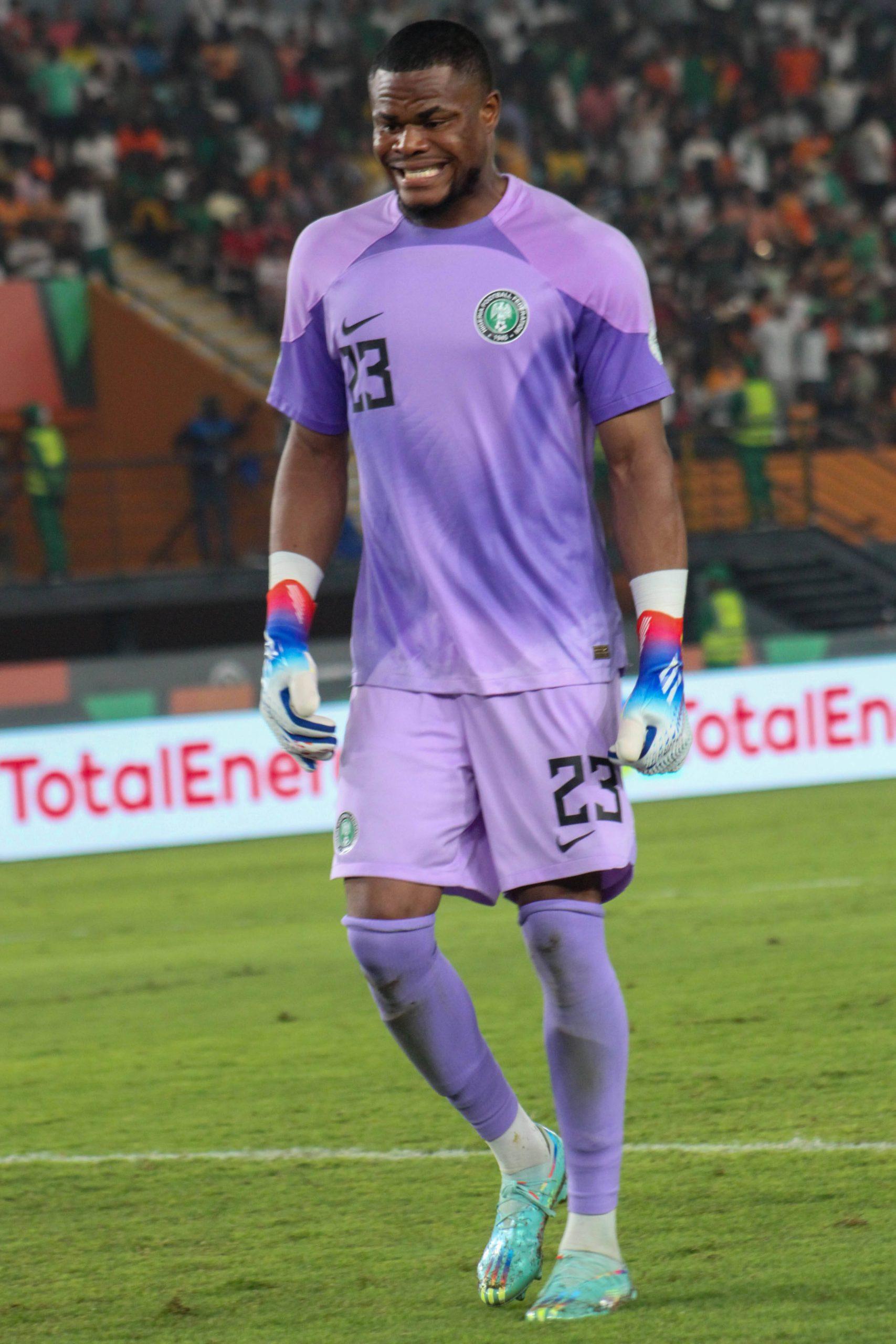 Stanley Nwabali of Nigeria during the TotalEnergies Caf Africa Cup of Nations Afcon 2023 match between Nigeria and Cameroon at 27, 2024 in Abidjan, Cote d Ivoire